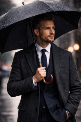 sort herreparaply i regn klassisk paraply til mænd