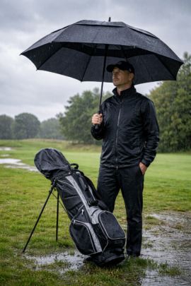 golfparaply sort stor paraply til to personer 